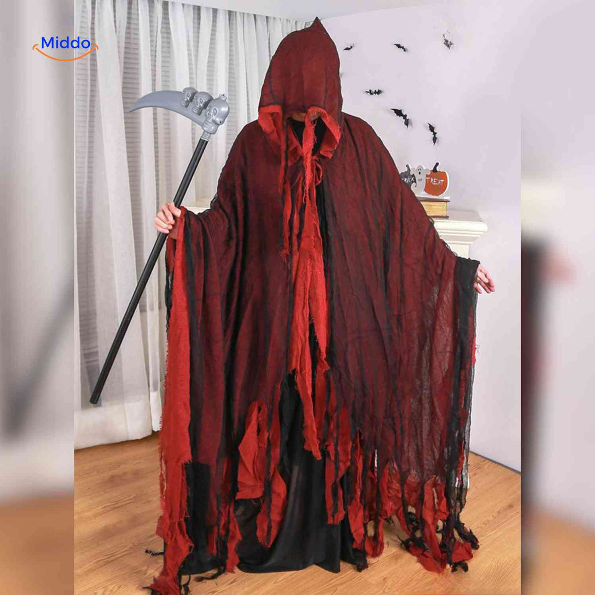 Griezelige Halloween Cape Polyester Unisex Zwart Rood Groen Wit Themafeest Cosplay Verkleedpartij Kostuum | Sulvida