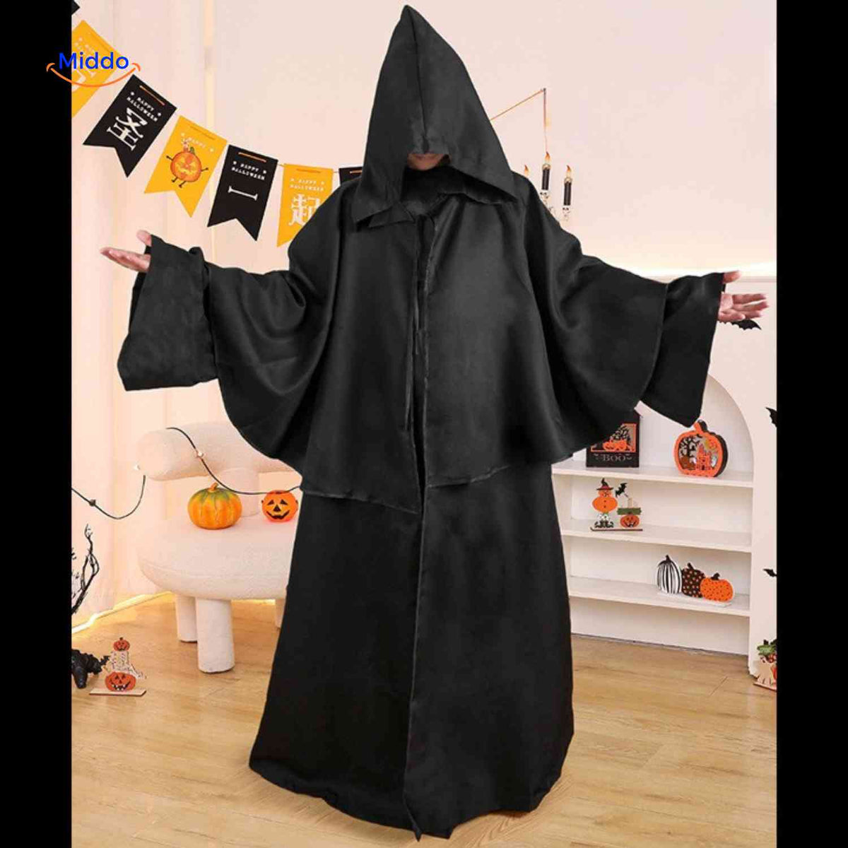 Griezelige Halloween Cape Polyester Unisex Zwart Rood Groen Wit Themafeest Cosplay Verkleedpartij Kostuum | Sulvida
