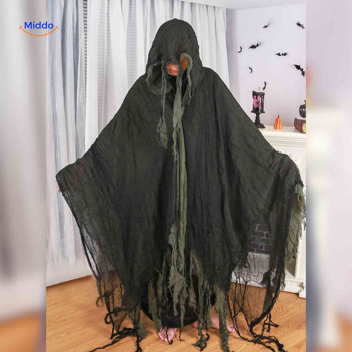 Griezelige Halloween Cape Polyester Unisex Zwart Rood Groen Wit Themafeest Cosplay Verkleedpartij Kostuum | Sulvida