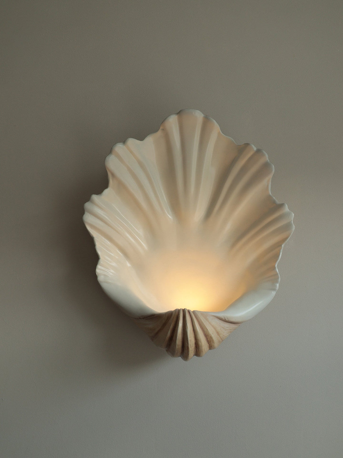 Wandlamp Schelp Design Crème Hout Natuurlijke Look Decoratief Wand Verlichting Sfeervol Interieur Woonkamer | Sulvida