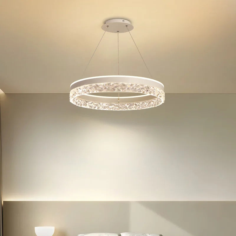 Ronde LED Kroonluchter Metaal Acryl Dimbaar Verstelbaar Hanglamp Eetkamer Woonkamer Foyer Slaapkamer Design | Sulvida