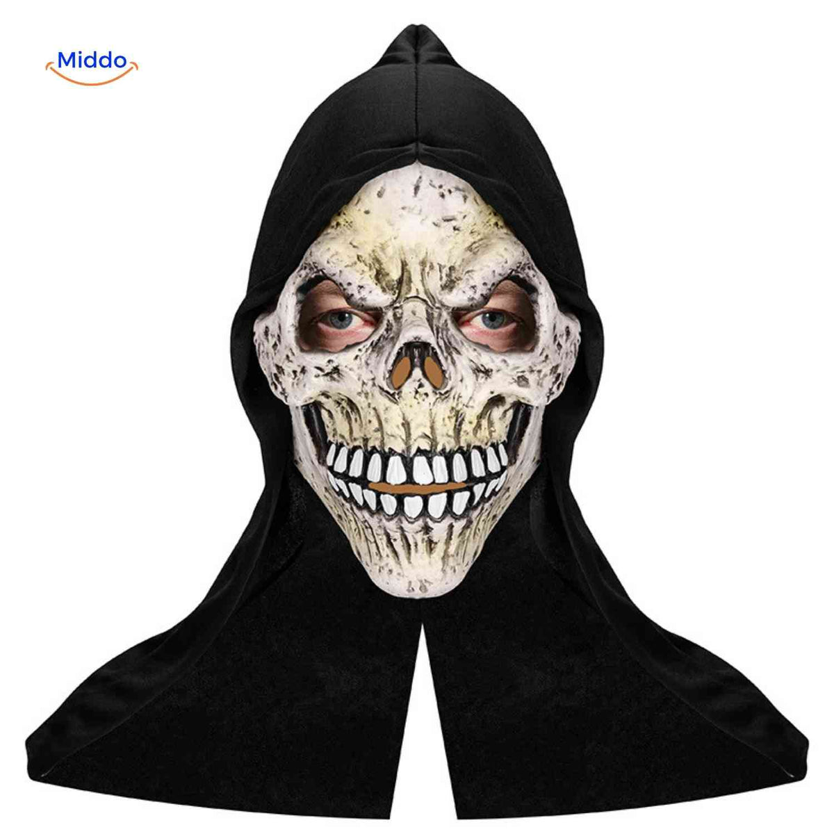 Griezelmasker met Kap Volledig Gezicht | Horrordesign Polyester Stoffen Kap Halloween Feesten Verkleedpartij | Sulvida