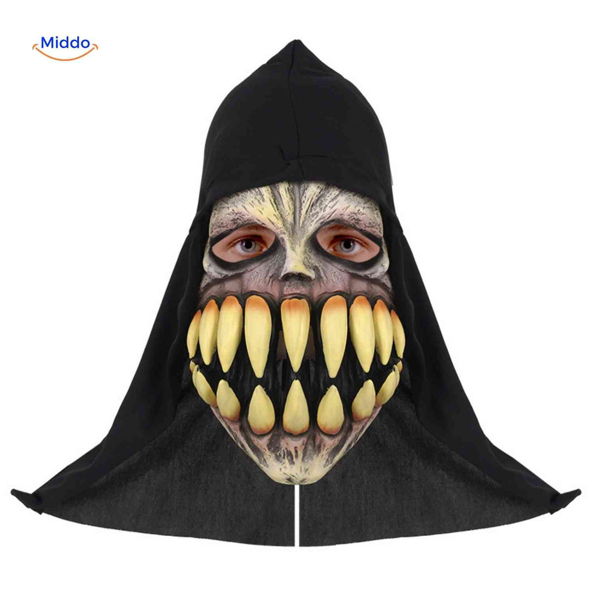 Griezelmasker met Kap Volledig Gezicht | Horrordesign Polyester Stoffen Kap Halloween Feesten Verkleedpartij | Sulvida