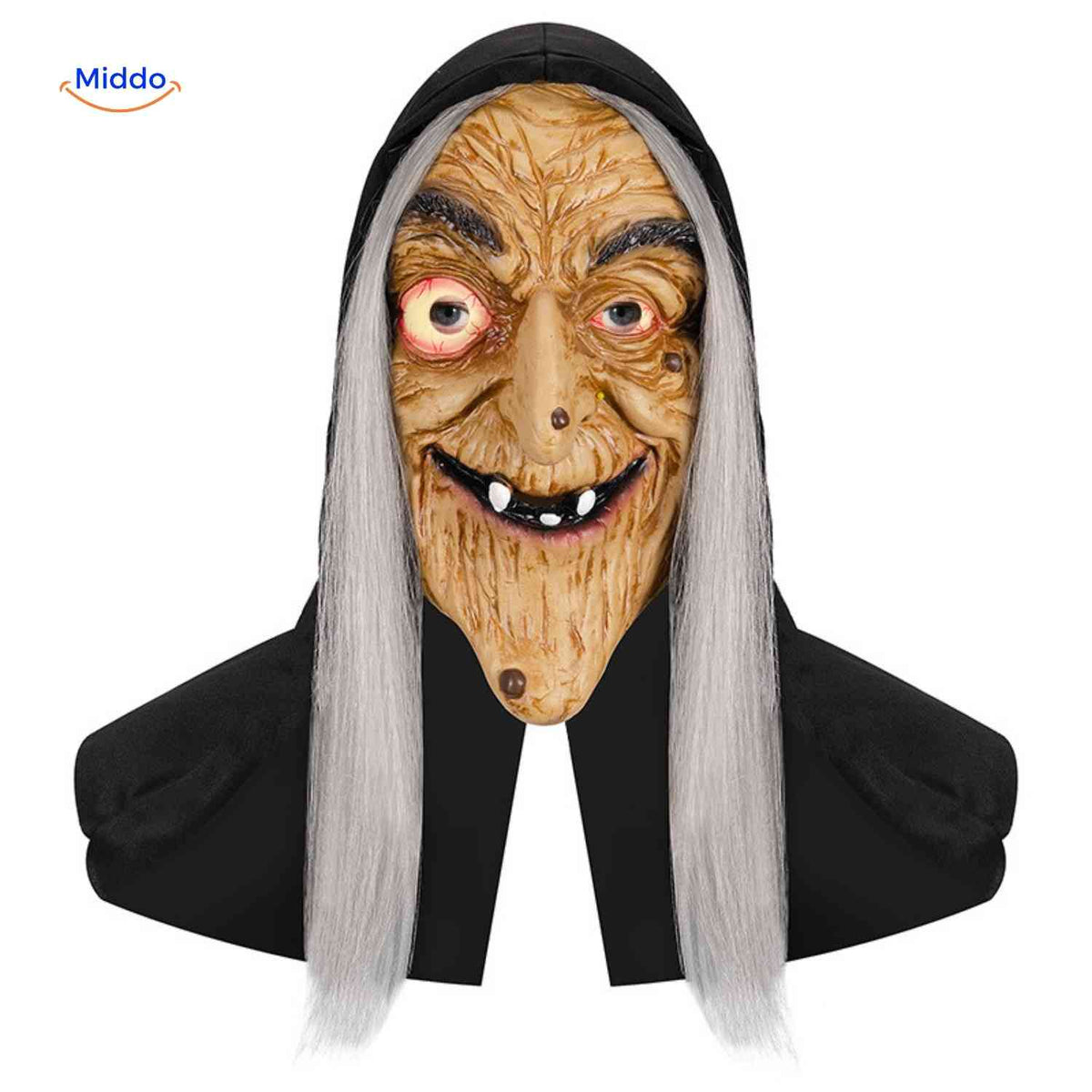 Griezelmasker met Kap Volledig Gezicht | Horrordesign Polyester Stoffen Kap Halloween Feesten Verkleedpartij | Sulvida