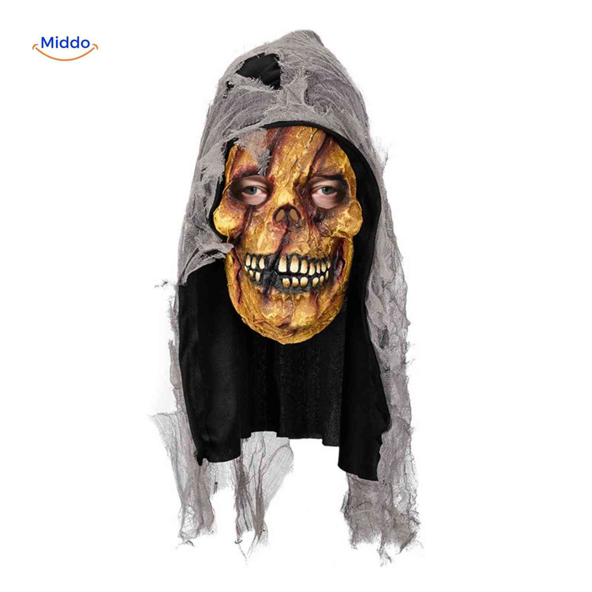 Griezelmasker met Kap Volledig Gezicht | Horrordesign Polyester Stoffen Kap Halloween Feesten Verkleedpartij | Sulvida