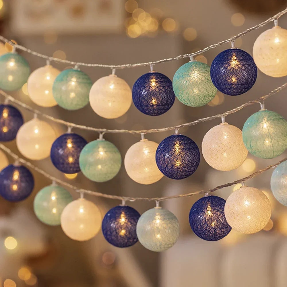 Katoenen Lichtbollenslinger Sfeerverlichting Kinderkamer Feestdecoratie USB Batterij 1,5 tot 10 Meter | Sulvida