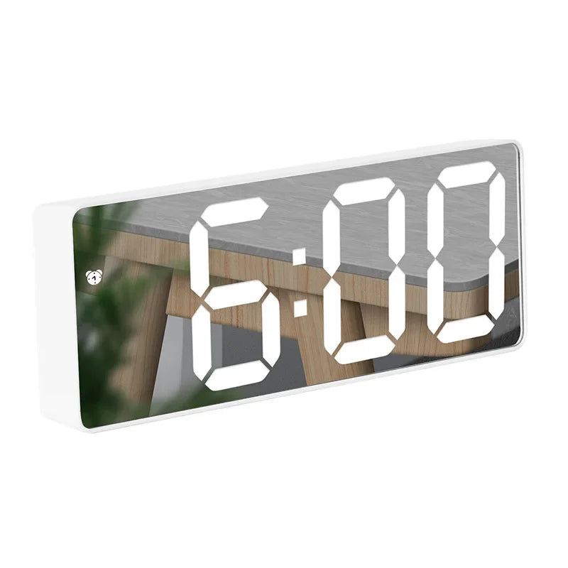 Digitale Wekker met LED Spiegel Display Tijd Datum Temperatuur Alarm Snooze Functie Slaapkamer Kantoor | Sulvida