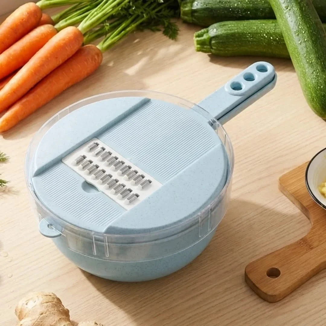 8-in-1 Groentesnijder Set met Keukenmandjes en Multifunctionele Messen voor Efficiënt Snijden Keuken | Sulvida
