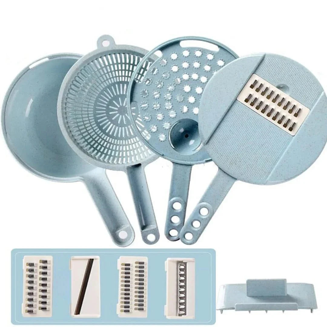 8-in-1 Groentesnijder Set met Keukenmandjes en Multifunctionele Messen voor Efficiënt Snijden Keuken | Sulvida