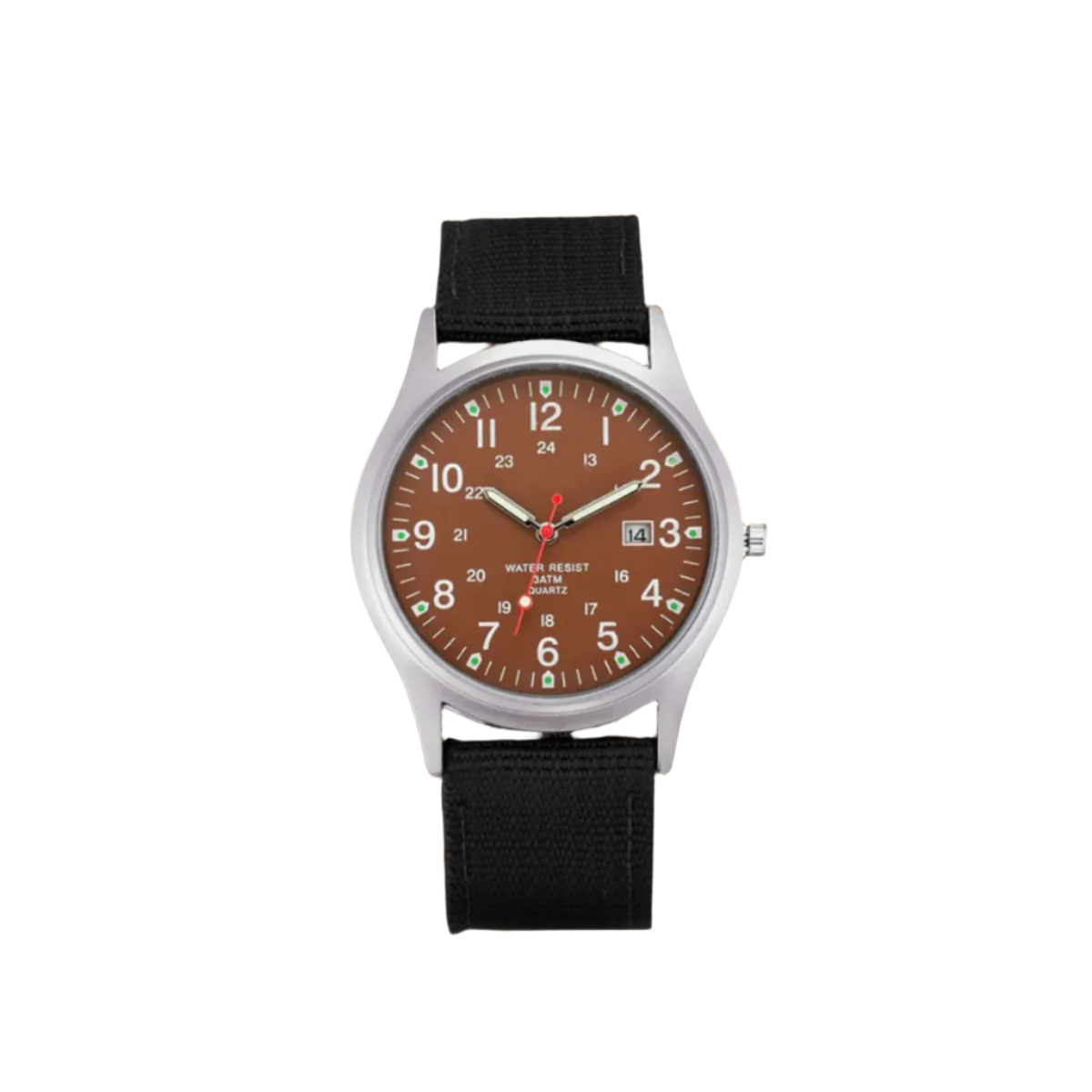 Herenhorloge met Stoffen Band en Datumweergave – Robuust Analoog Polshorloge Arabische Cijfers Kwarts | Sulvida
