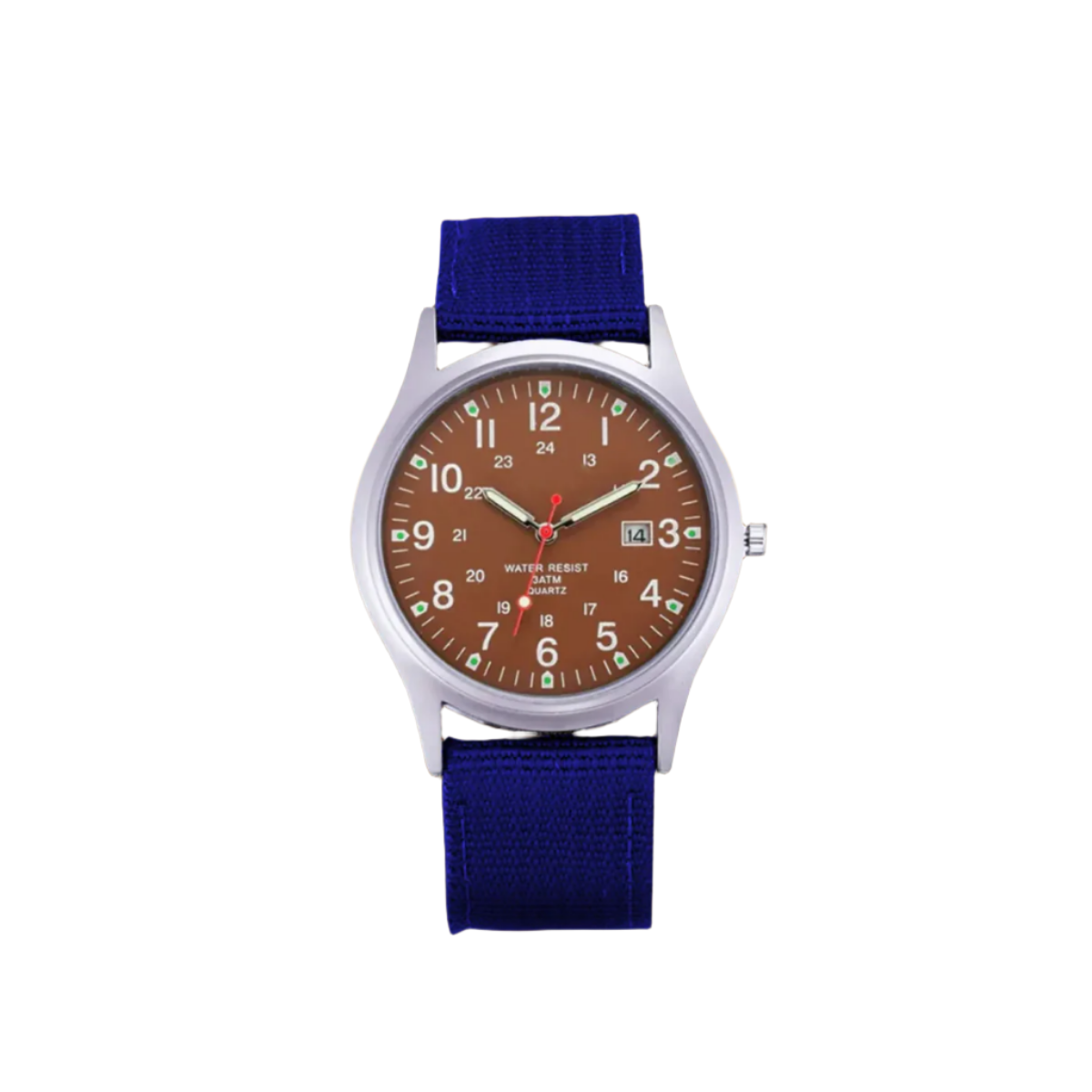 Herenhorloge met Stoffen Band en Datumweergave – Robuust Analoog Polshorloge Arabische Cijfers Kwarts | Sulvida