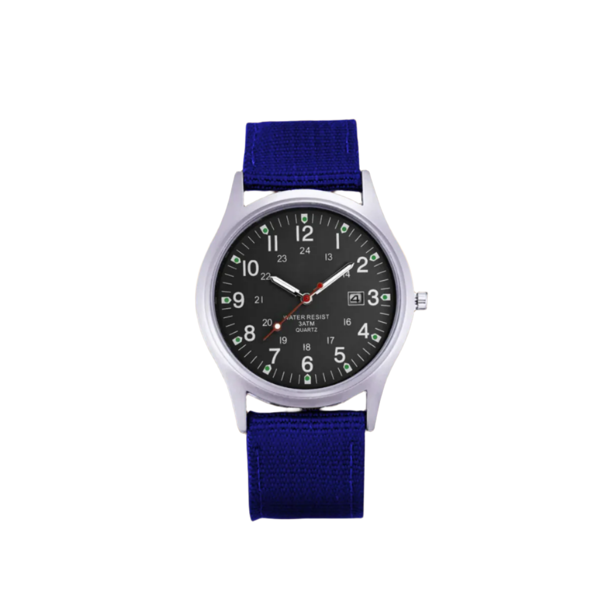 Herenhorloge met Stoffen Band en Datumweergave – Robuust Analoog Polshorloge Arabische Cijfers Kwarts | Sulvida