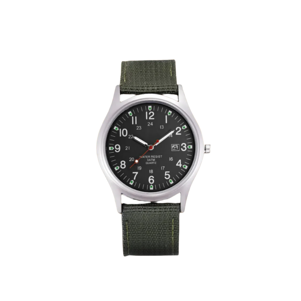Herenhorloge met Stoffen Band en Datumweergave – Robuust Analoog Polshorloge Arabische Cijfers Kwarts | Sulvida