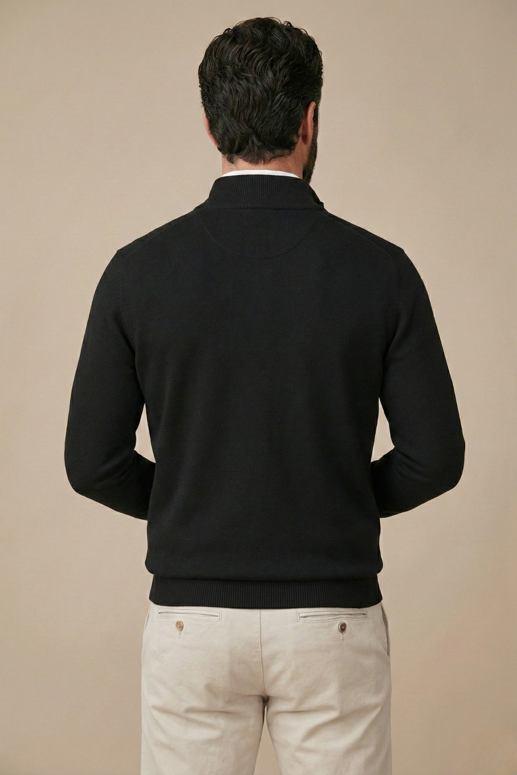 Heren Trui met Halve Rits en Staande Kraag – Geribbelde Boord Pullover voor Zakelijk Casual en Dagelijks Gebruik | Sulvida