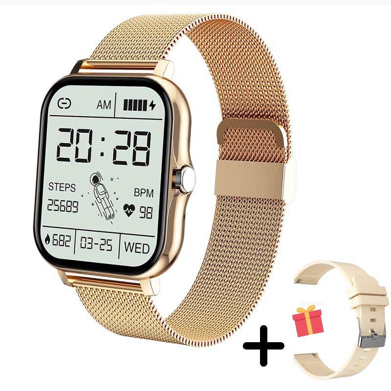 Multifunctioneel Smartwatch met Gezondheidsmonitoring en Fitnesstracking – Premium Dames Horloge met Hartslag, Bloeddruk en Slaapanalyse – Elegante Design Smartwatch voor iOS en Android | Sulvida