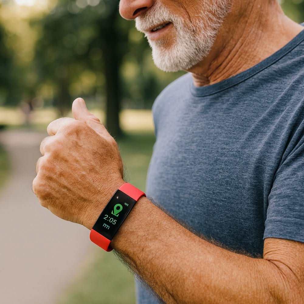 Montre connectée pour seniors avec suivi de santé et grand écran LED - montre-bracelet facile à utiliser pour seniors | Sulvida