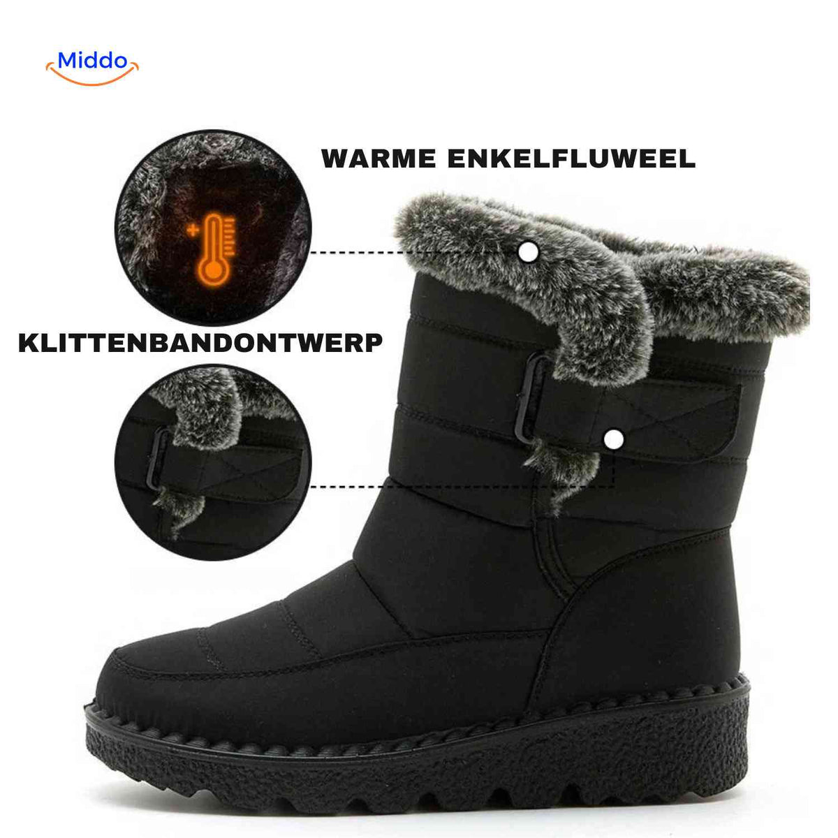 Warme winterlaarzen waterdicht antislip gevoerd sneeuwlaarzen dames heren enkellaarzen herfst winter | Sulvida