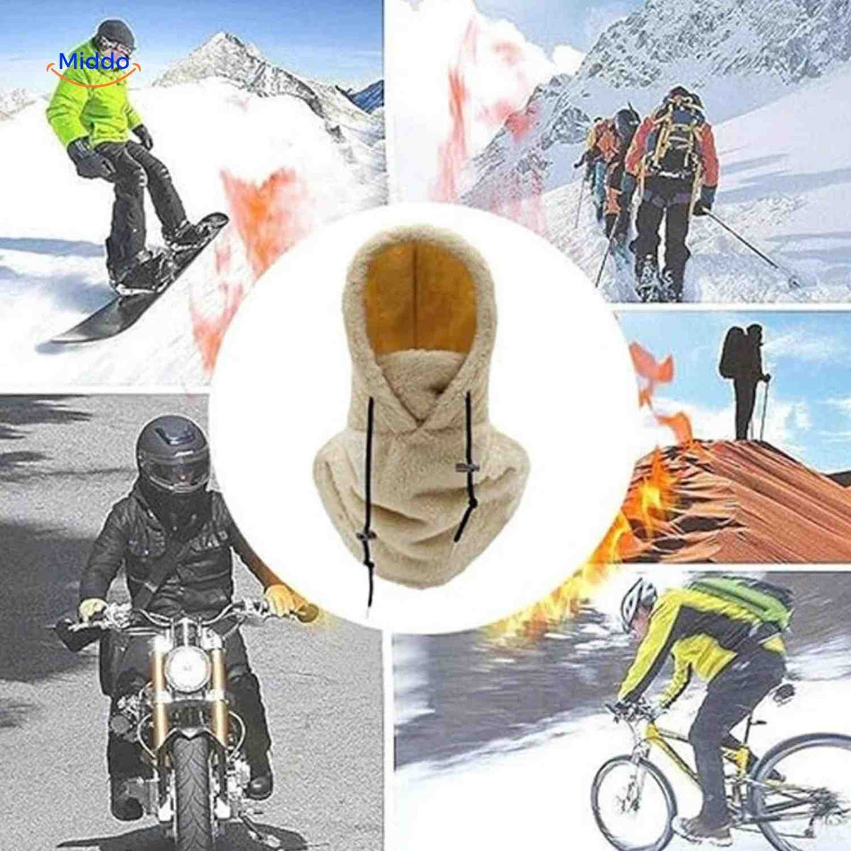 Multifunctionele Thermische Fleece Capuchon Muts Nekwarmer Gezichtsmasker Winddicht voor Outdoor Sport | Sulvida