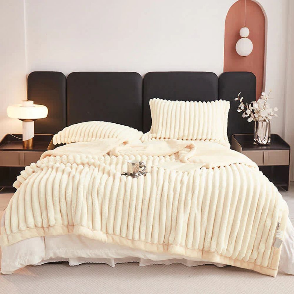 Zachte Fleece Plaid Imitatiebont Dubbelzijdig Warm Deken Woonkamer Slaapkamer Decoratie Luxe Kleed Sofa | Sulvida