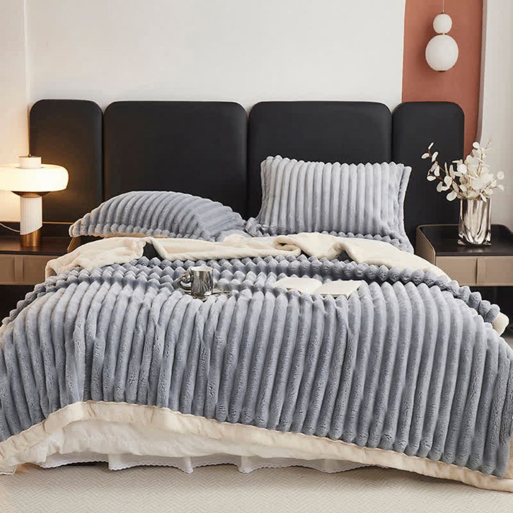 Zachte Fleece Plaid Imitatiebont Dubbelzijdig Warm Deken Woonkamer Slaapkamer Decoratie Luxe Kleed Sofa | Sulvida