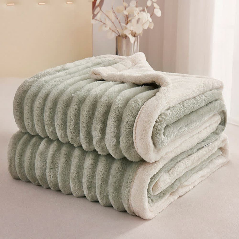 Zachte Fleece Plaid Imitatiebont Dubbelzijdig Warm Deken Woonkamer Slaapkamer Decoratie Luxe Kleed Sofa | Sulvida