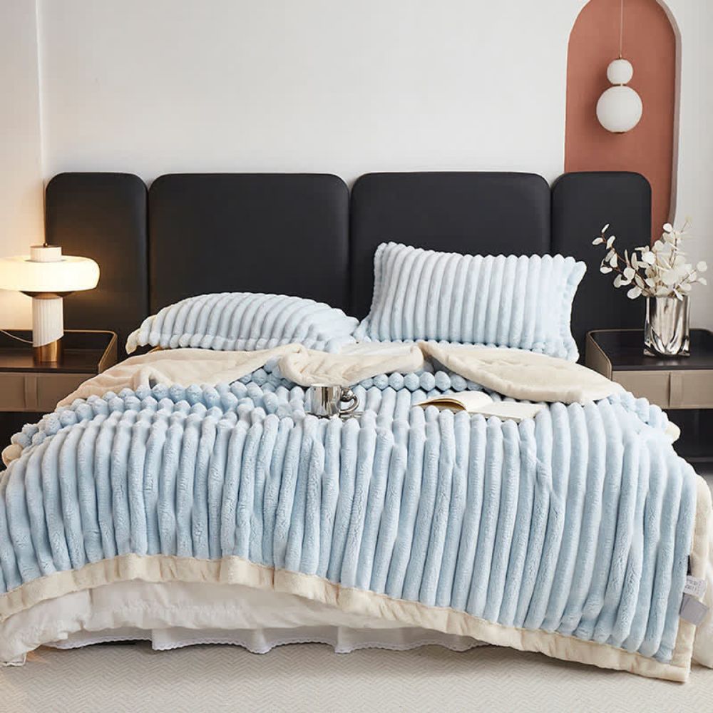 Zachte Fleece Plaid Imitatiebont Dubbelzijdig Warm Deken Woonkamer Slaapkamer Decoratie Luxe Kleed Sofa | Sulvida
