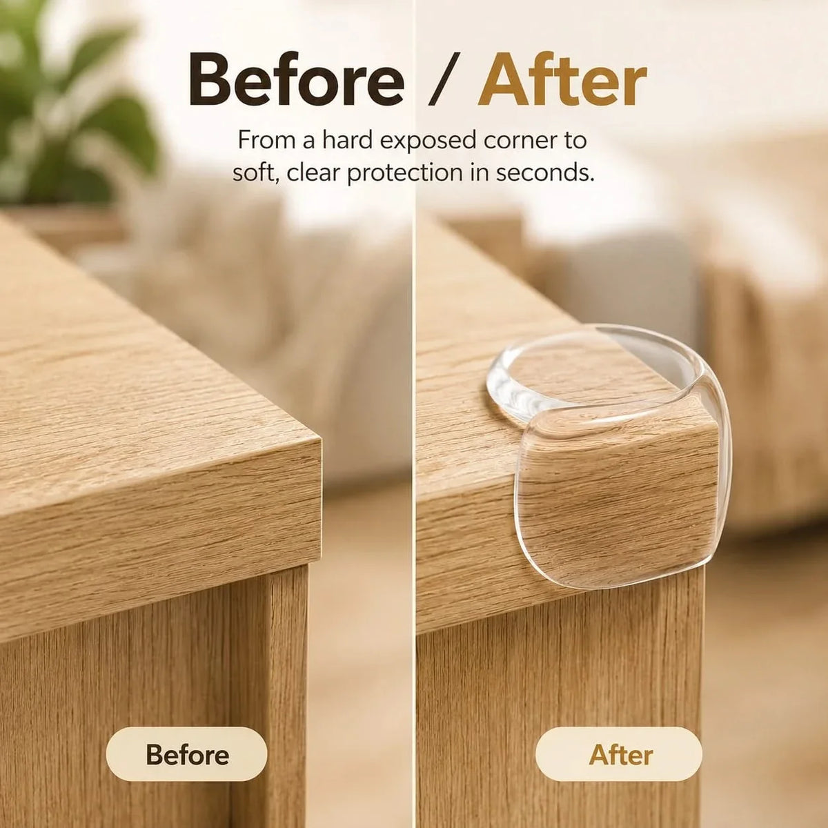 Transparante Hoekbeschermers Set van 4 voor Meubels Kinderen Veiligheid Baby Corner Guards Tafel Bescherming | Sulvida