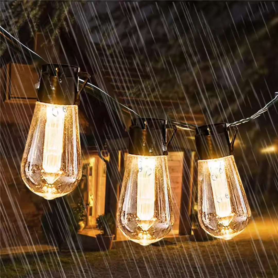 Solar Lichtsnoer voor Buiten 10 m 40 LED's Vintage Sfeerverlichting Waterdicht IP65 Camping Tuin Terras Feest | Sulvida