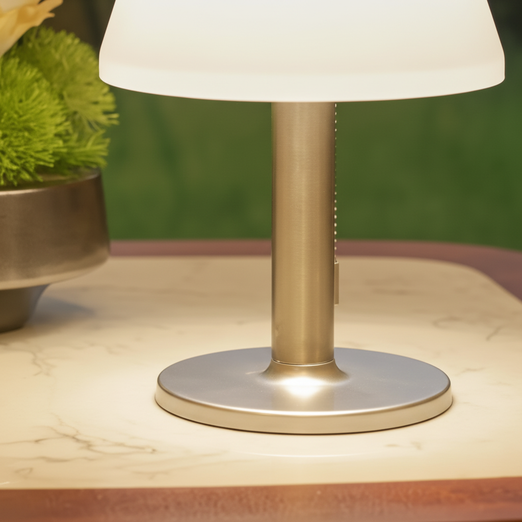 Zonne-energie tafellantaarn voor tuin balkon terras duurzame sfeerverlichting warm wit oplaadbaar LED | Sulvida