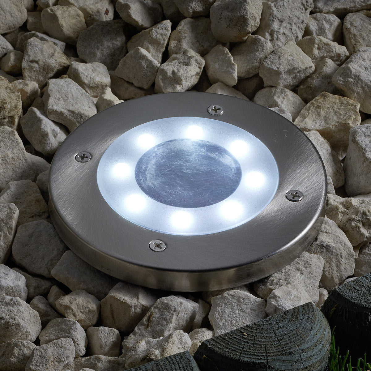 Grondspots op Zonne-Energie – LED Padverlichting voor Tuin Oprit Terras Automatisch – 8 LEDs Waterdicht IP65 | Sulvida