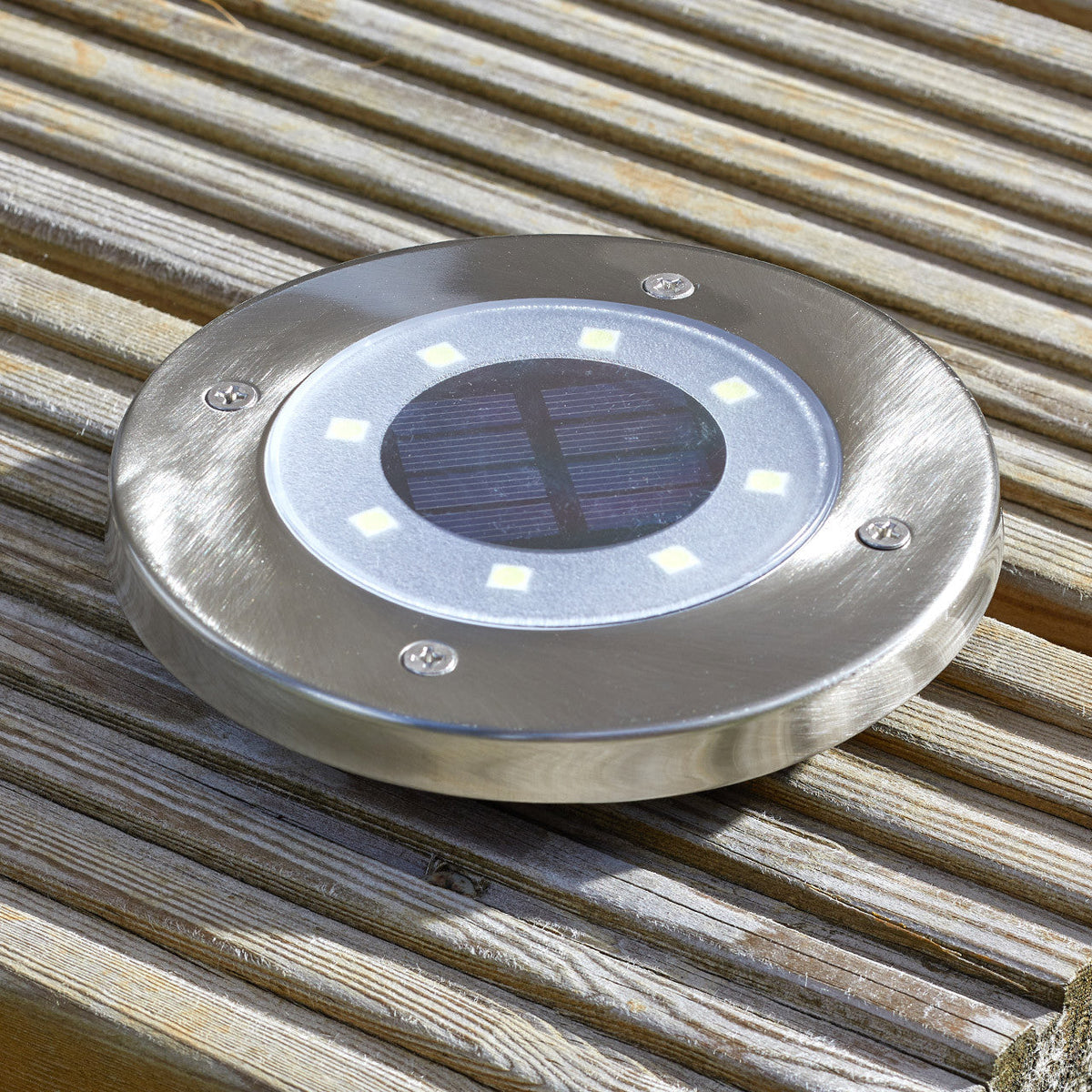 Grondspots op Zonne-Energie – LED Padverlichting voor Tuin Oprit Terras Automatisch – 8 LEDs Waterdicht IP65 | Sulvida