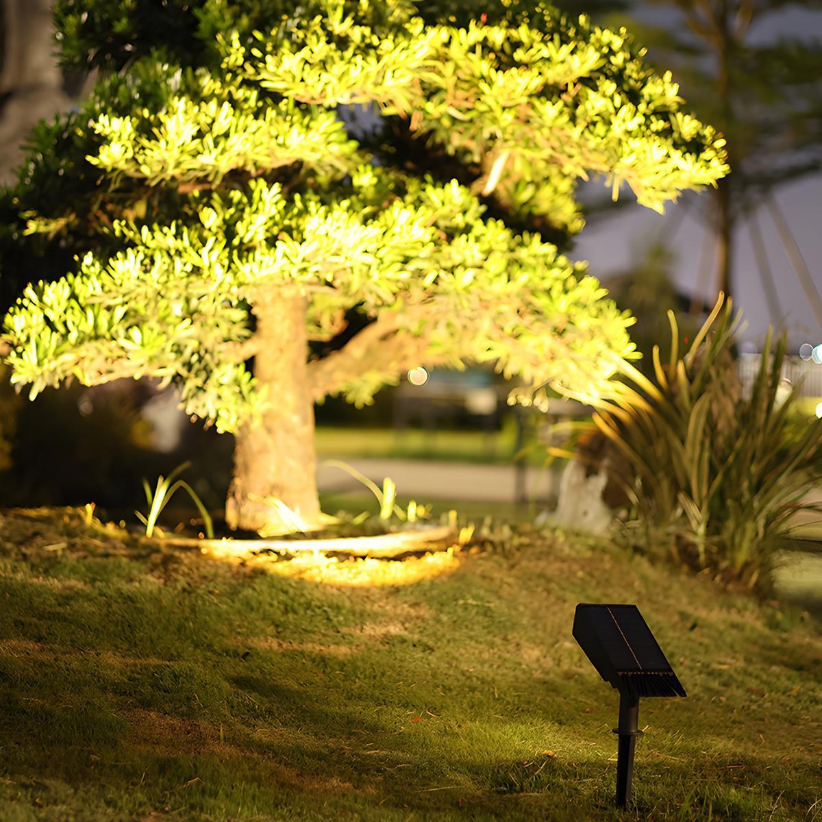 Solaire LED Tuinspot met Verstelbare Zoom IP65 Waterbestendig Warm Wit Energiezuinige Buitenverlichting voor Gazon Borders en Gevel | Sulvida