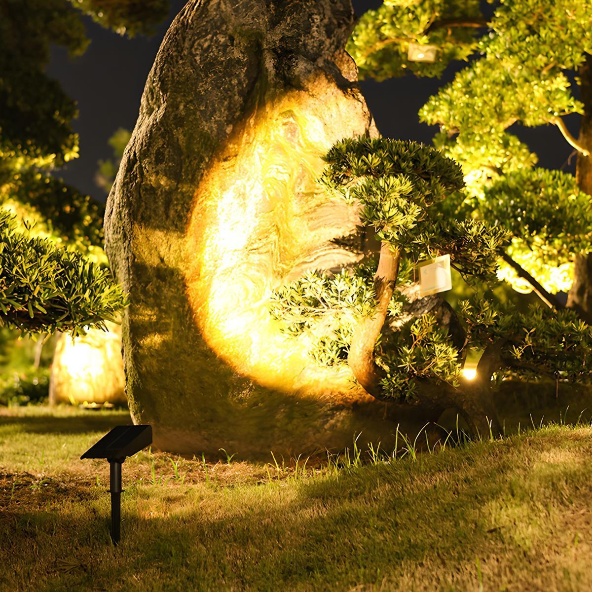 Solaire LED Tuinspot met Verstelbare Zoom IP65 Waterbestendig Warm Wit Energiezuinige Buitenverlichting voor Gazon Borders en Gevel | Sulvida