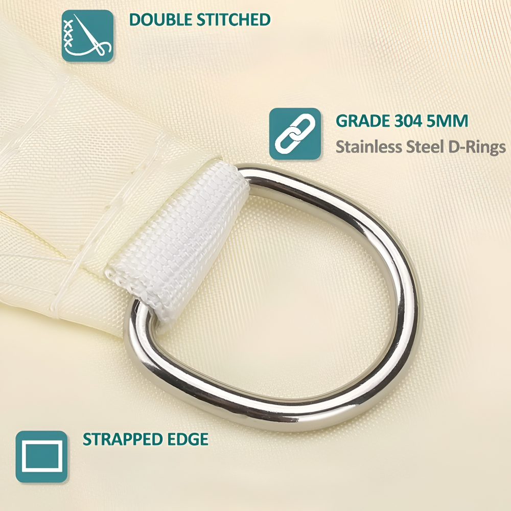 Schaduwdoek Rechthoekig Waterdicht Polyester UV-Bescherming Terras Balkon Tuin Tuinzeil Zonnezeil Doek | Sulvida