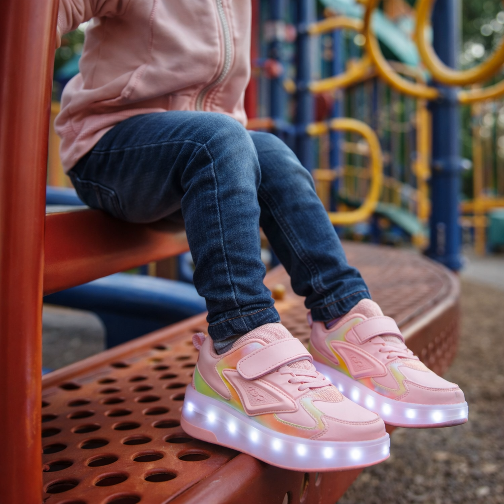 LED Wieltjesschoenen voor Kinderen met Verlichte Wieltjes en Klittenband | Sulvida