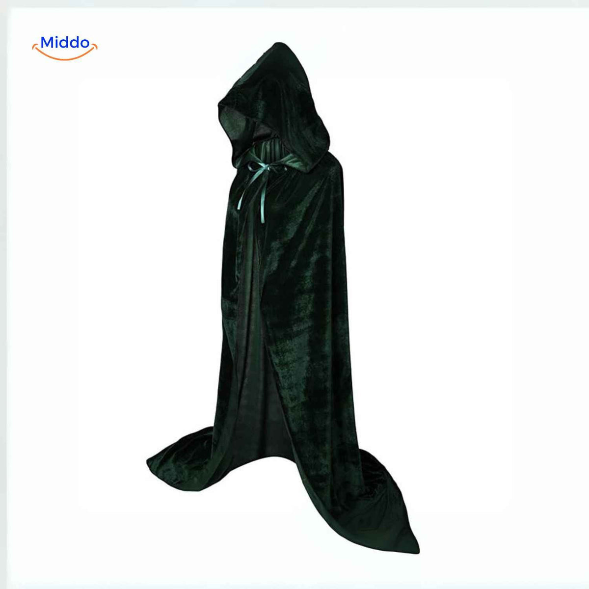 Fluweelzachte Cape met Capuchon Halloween Verkleedmantel Podiumkostuum Feestkleding Zwart Rood Paars Groen | Sulvida