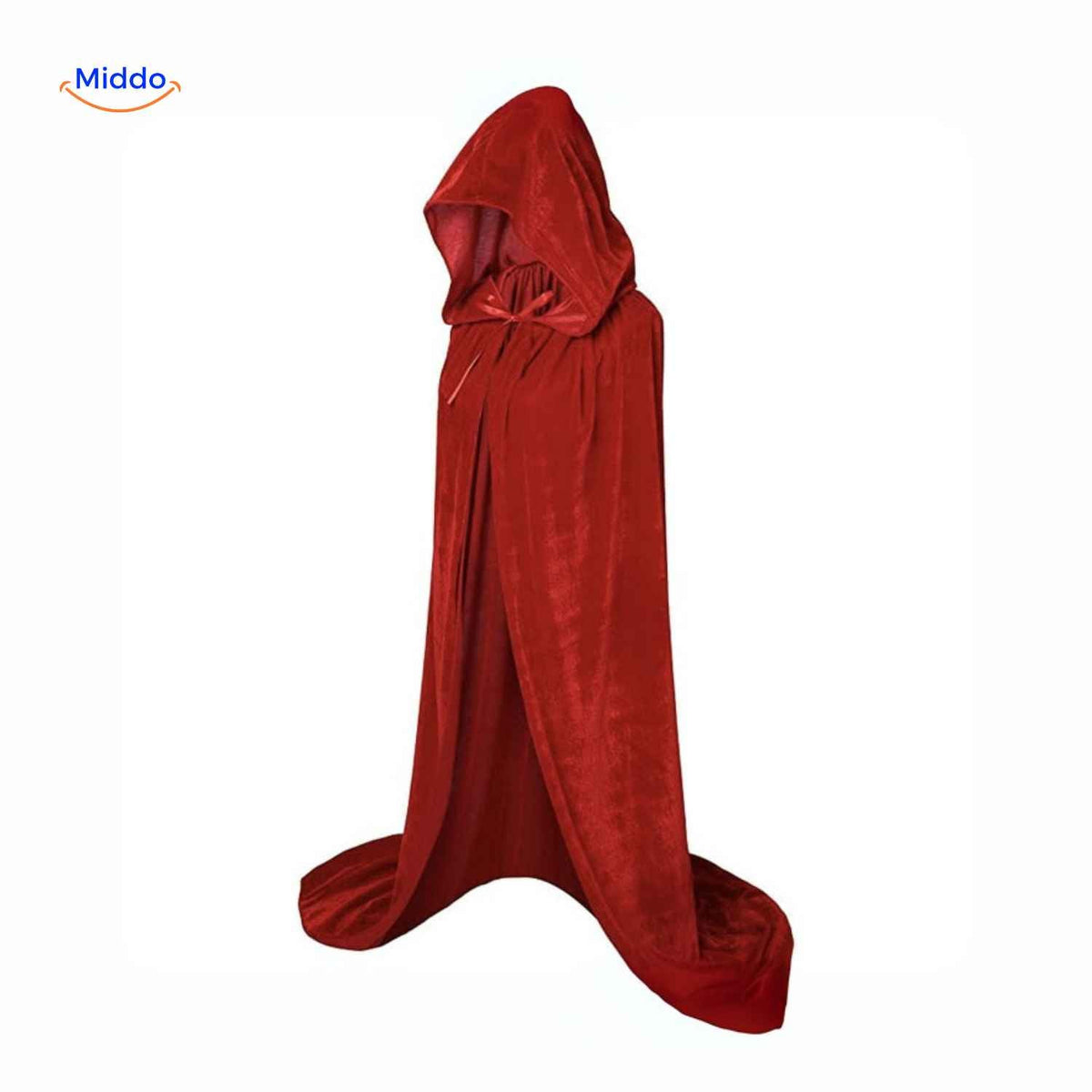 Fluweelzachte Cape met Capuchon Halloween Verkleedmantel Podiumkostuum Feestkleding Zwart Rood Paars Groen | Sulvida