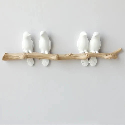 Decoratieve Wandkapstok Hars Vogelmotief Natuurlijk Design voor Hal Slaapkamer Woonkamer Entree Stijlvol | Sulvida
