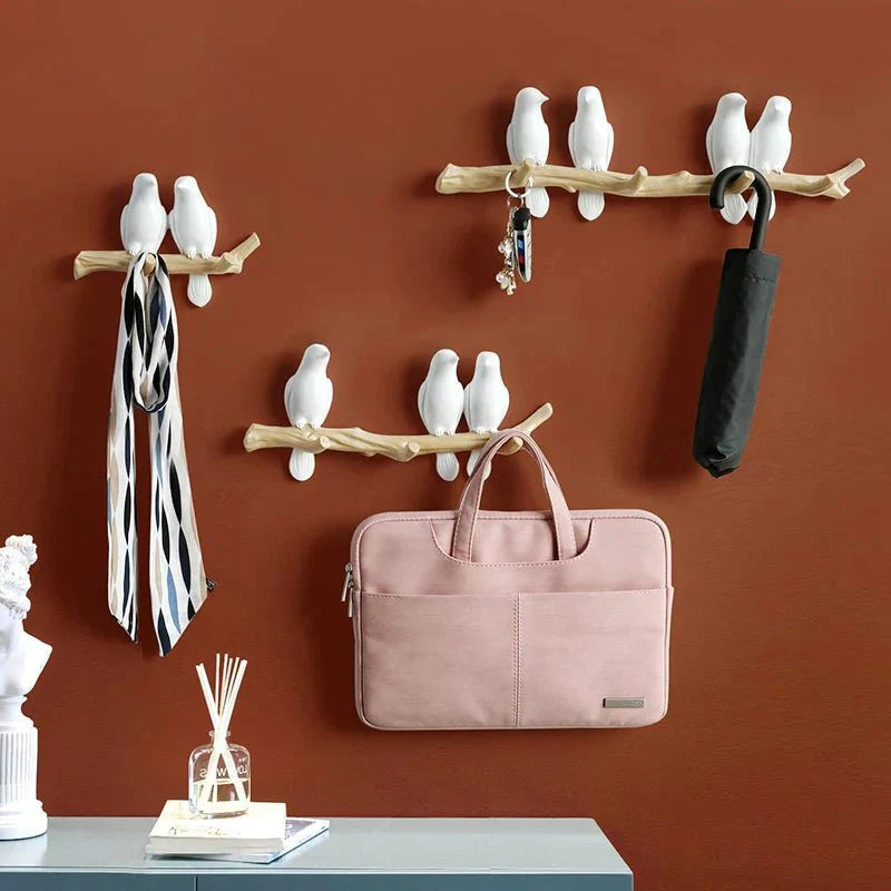 Decoratieve Wandkapstok Hars Vogelmotief Natuurlijk Design voor Hal Slaapkamer Woonkamer Entree Stijlvol | Sulvida