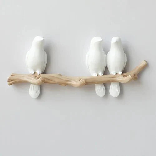 Decoratieve Wandkapstok Hars Vogelmotief Natuurlijk Design voor Hal Slaapkamer Woonkamer Entree Stijlvol | Sulvida
