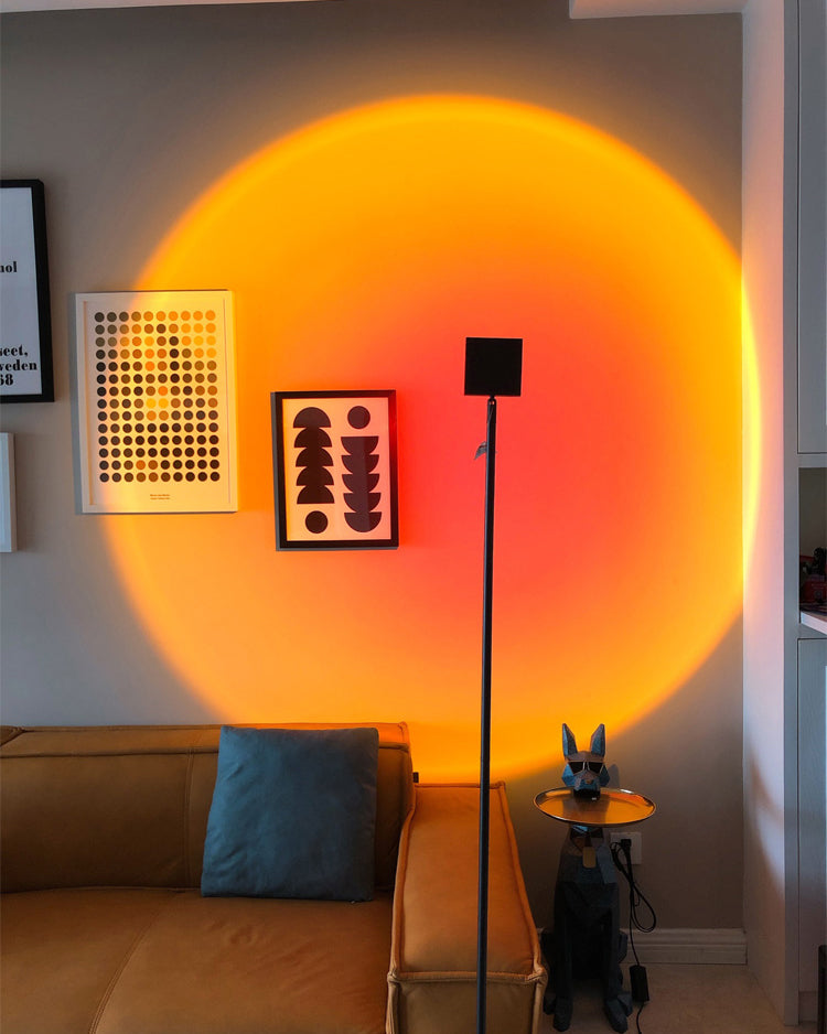LED Staande Lamp met Halo Projectie Zwart Aluminium 180cm Sfeerverlichting voor Woonkamer Studio Modern Minimalistisch | Sulvida