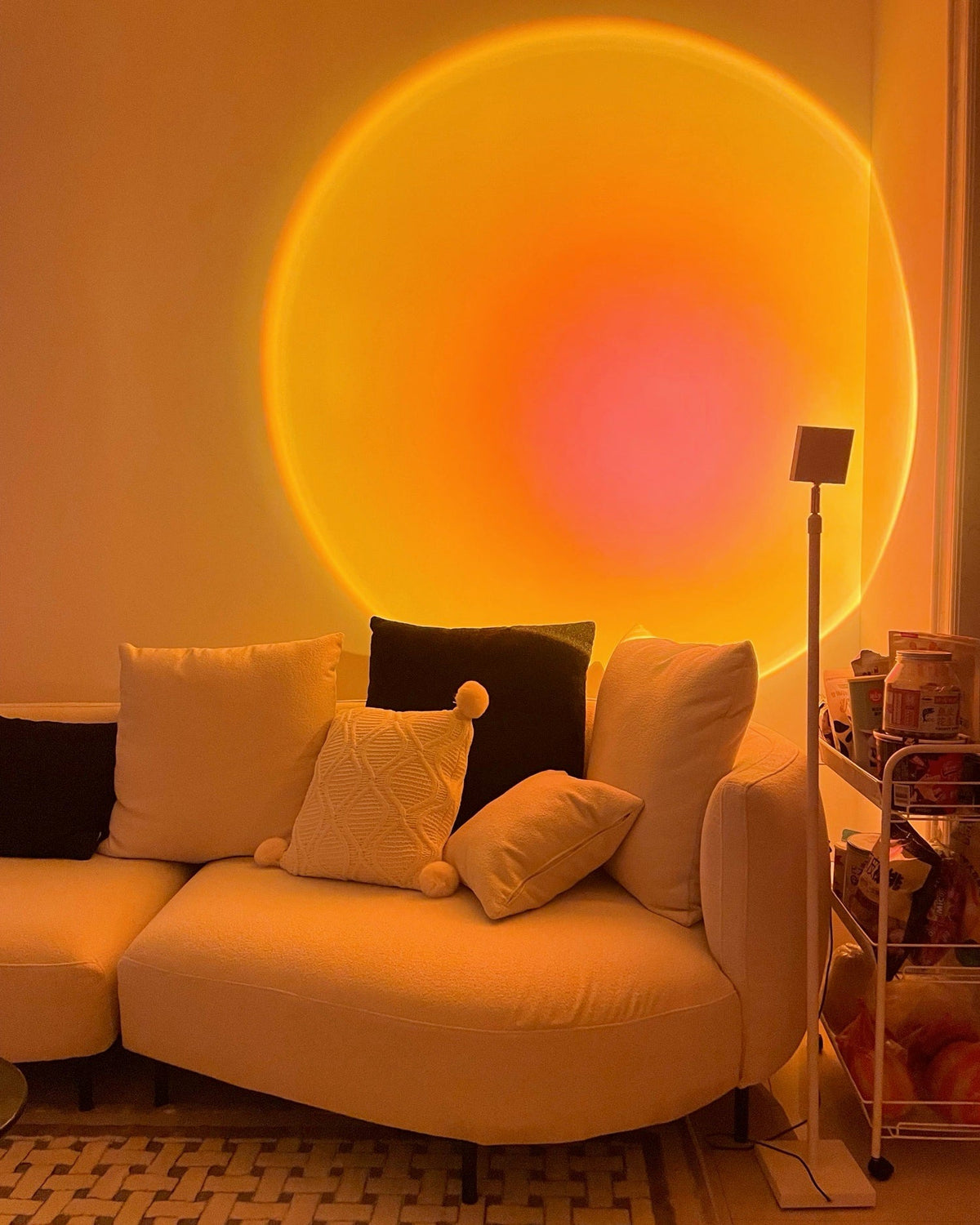 LED Staande Lamp met Halo Projectie Zwart Aluminium 180cm Sfeerverlichting voor Woonkamer Studio Modern Minimalistisch | Sulvida