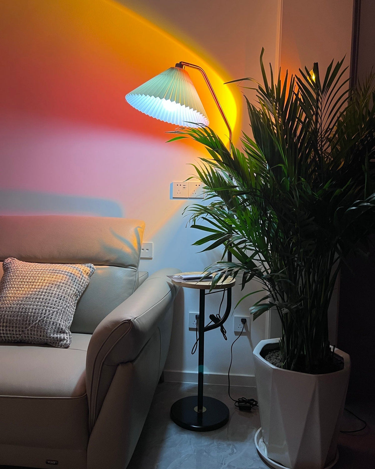 LED Staande Lamp met Halo Projectie Zwart Aluminium 180cm Sfeerverlichting voor Woonkamer Studio Modern Minimalistisch | Sulvida