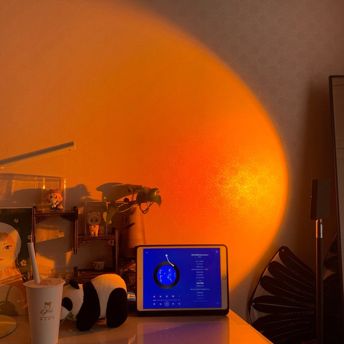 LED Staande Lamp met Halo Projectie Zwart Aluminium 180cm Sfeerverlichting voor Woonkamer Studio Modern Minimalistisch | Sulvida