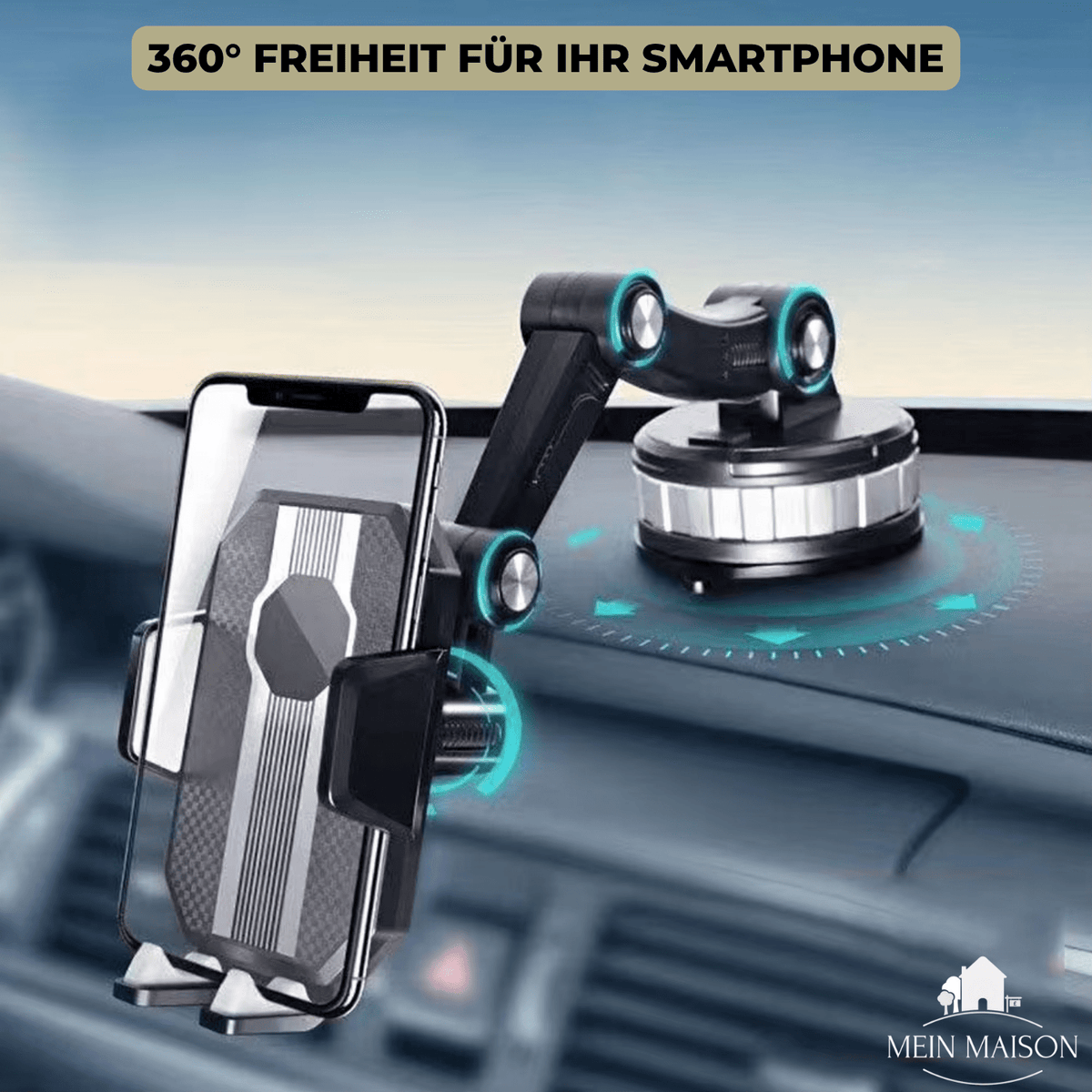 Telefoonhouder Auto Zuignap Houder 360° Draaibaar Dashboard Voorruit Universele Smartphone Houder Handsfree | Sulvida