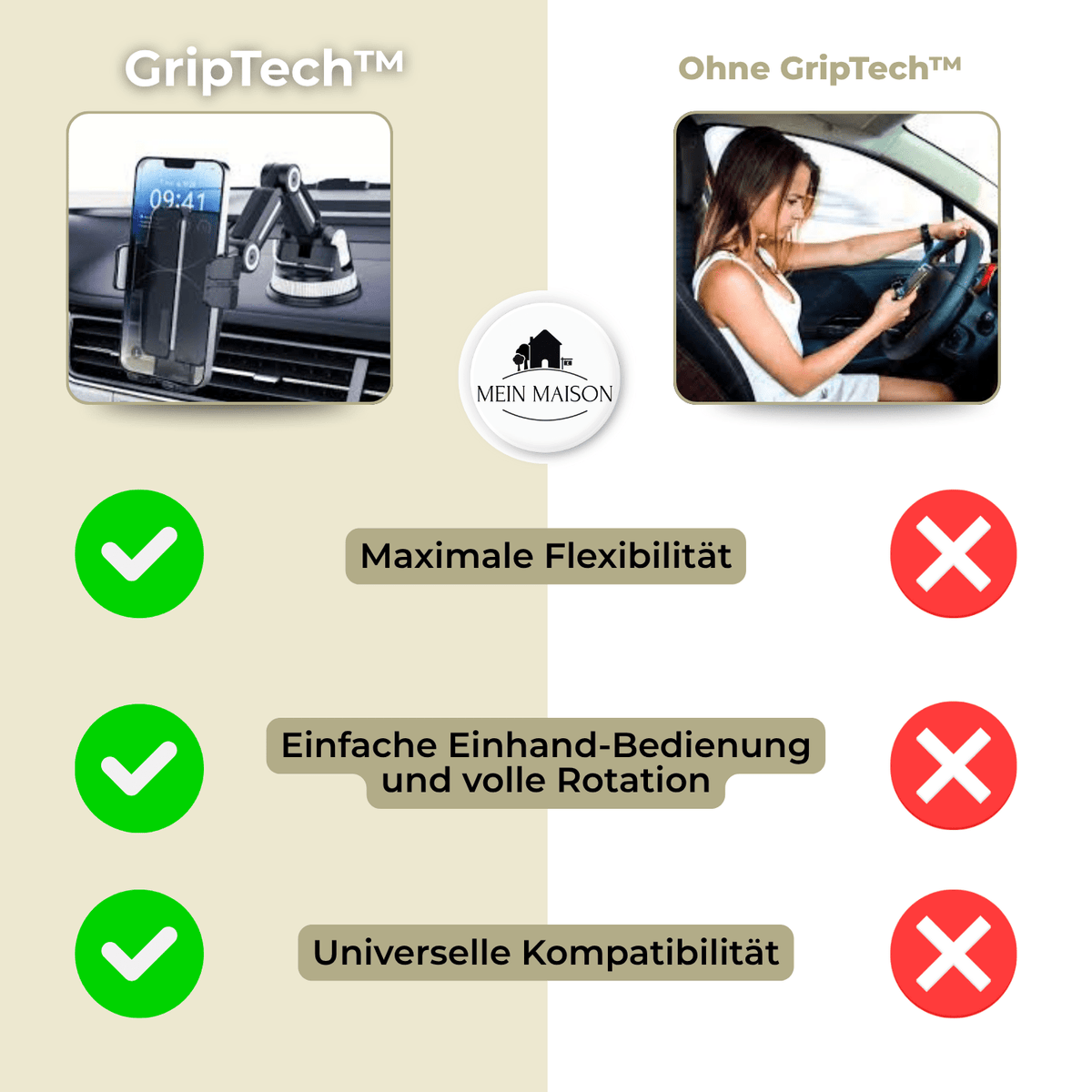 Telefoonhouder Auto Zuignap Houder 360° Draaibaar Dashboard Voorruit Universele Smartphone Houder Handsfree | Sulvida