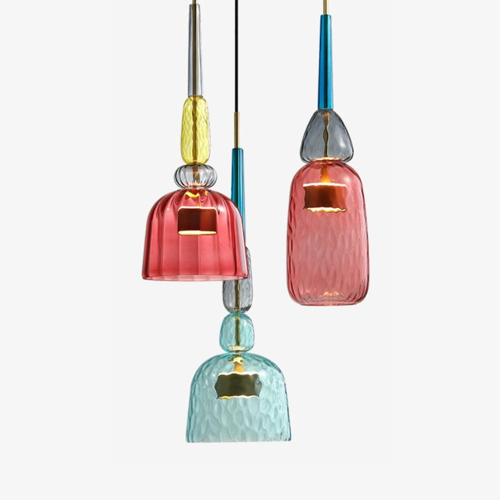 Glazen Hanglamp Gekleurd Glas Modern Design LED Verlichting Eetkamer Keuken Woonkamer Slaapkamer Stijlvol | Sulvida