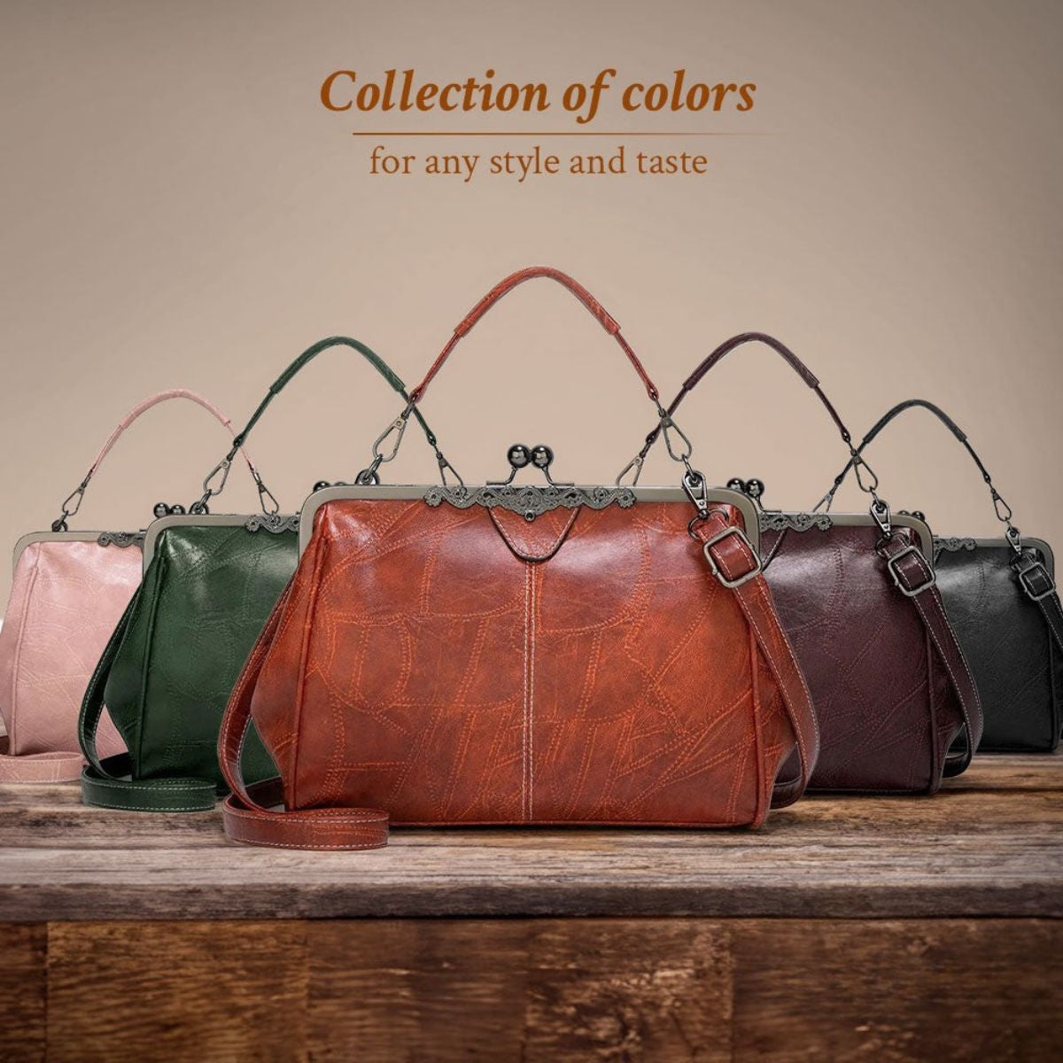 Vintage Handtas met Kliksluiting Retro Schoudertas Elegante Damestas Handgemaakt Stijlvol Accessoire | Sulvida