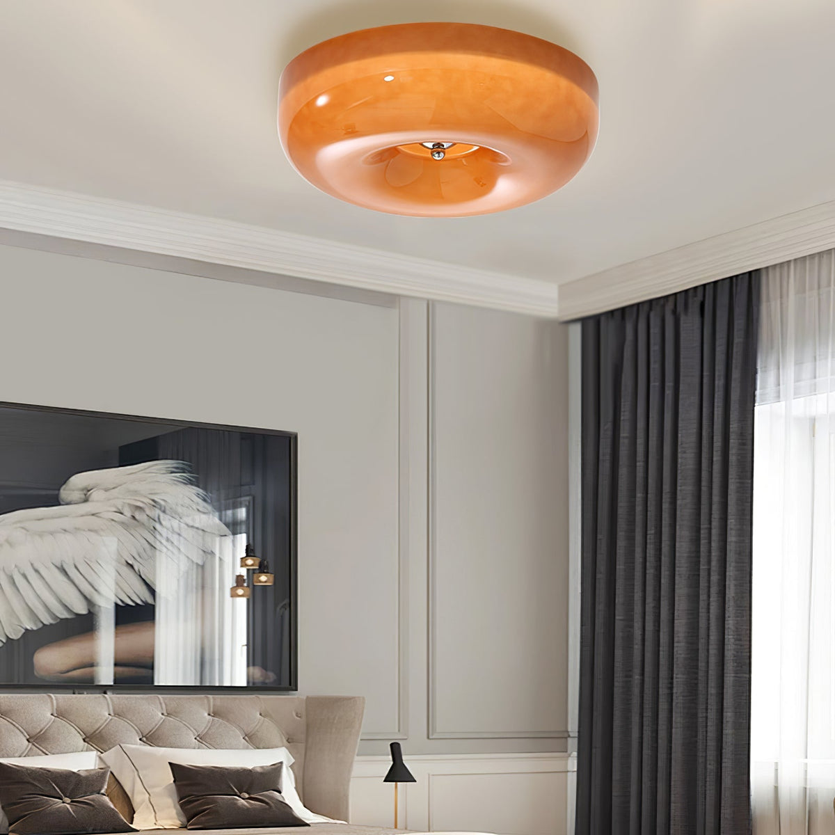 Plafondlamp met Gedraaid Glas en Chroom Moderne Verlichting Slaapkamer Woonkamer Hal 32 40 46 cm Diameter | Sulvida