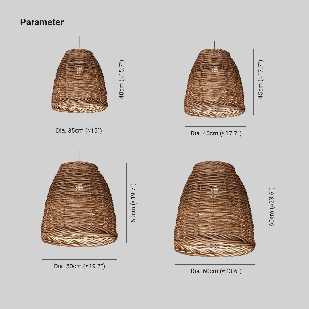 Hanglamp Rotan Vintage Sfeerlicht Woonkamer Slaapkamer Eetkamer Natuurlijk Design E27 Fitting Ambachtelijk | Sulvida